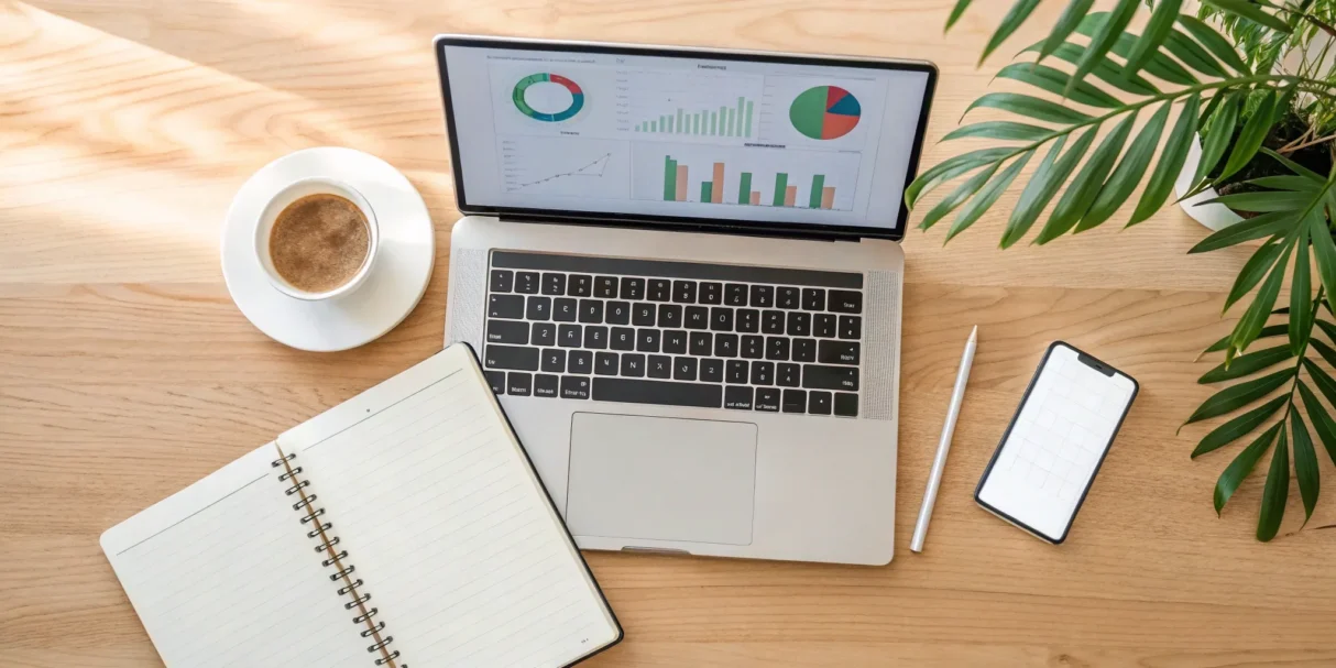 A laptop showing the dashboard of the best inventory management software for a small business.